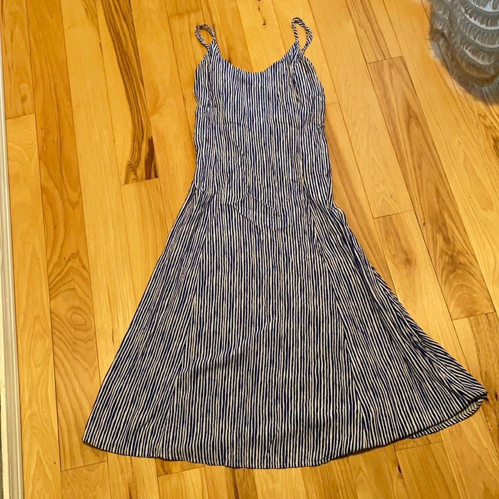 Blue and white summer dress